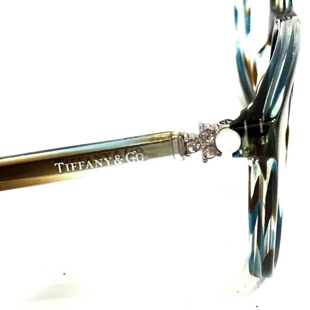 Tiffany & Co. Eyeglasses Frames TF2109-H-B 8124 Brown Blue Pearls 53-17-140